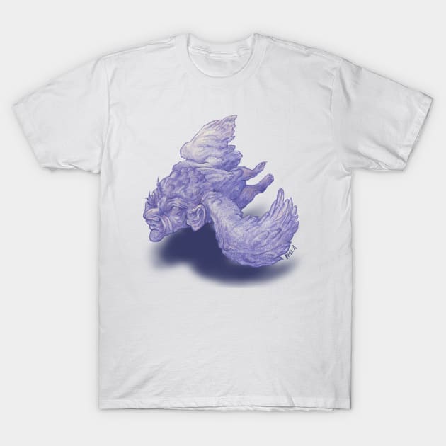 Purple Baba Yaga on the Breeze T-Shirt by Munka